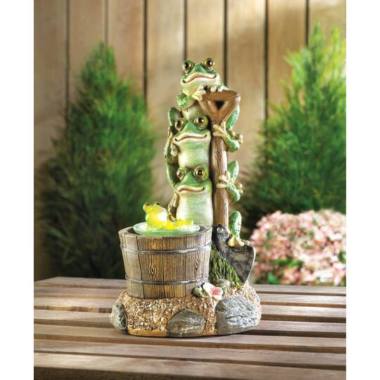 9.5" Solar Rotating Frog Garden Décor